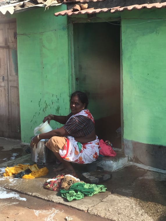 Women doing laundry in India