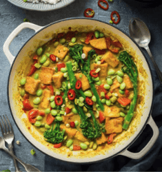 A bowl of vegan coconut curry