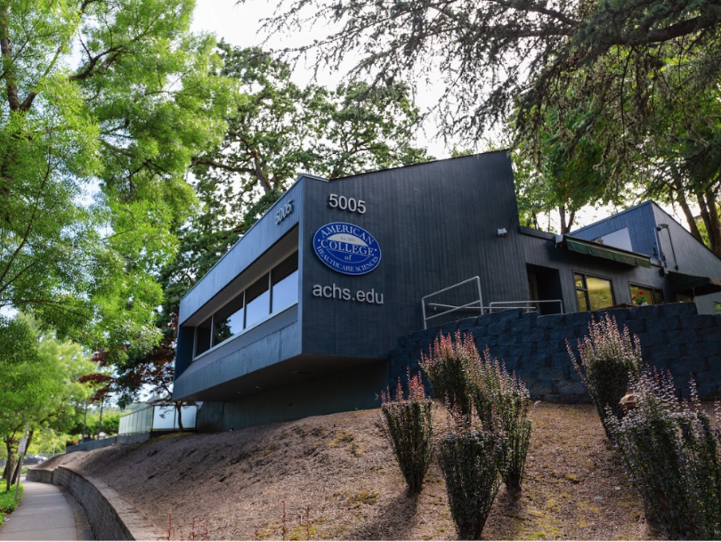 The ACHS Building in Portland, OR surrounded by trees